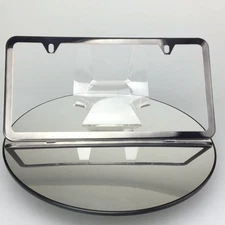 Powder Coat Black Chrome Stainless Steel License Plate Frame Holder Slim 2 Hole