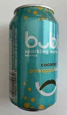 Unopened can of coconut pineapple Bubly (Canada, bilingual, hola on the tab)