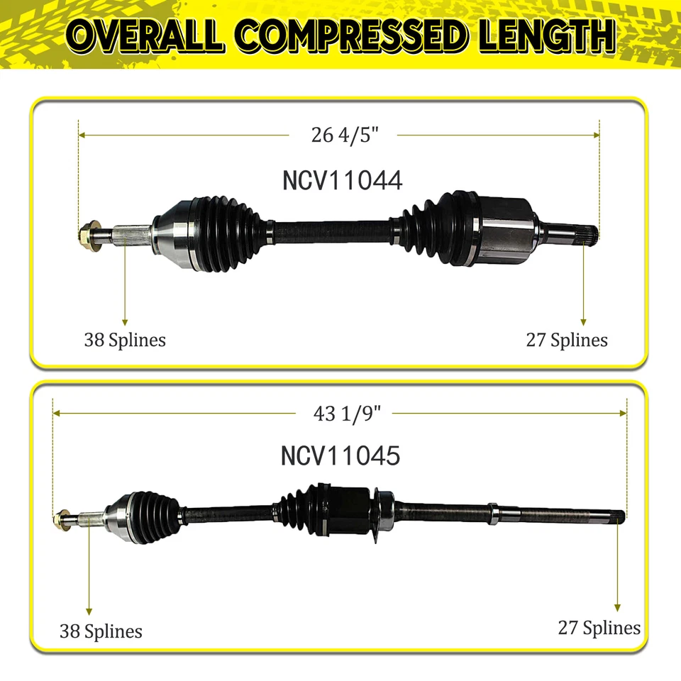 Par de eje delantero derecho derecho CV para Ford Explorer 2014-2017 2018 2019 AWD 3,5 L V6 Foto 3 de 4