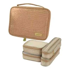 Samantha Brown Croco Jewelry & Cosmetic Organizer Case-Creamy Vanilla