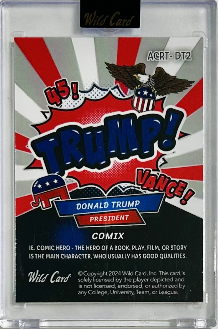2024 President Donald J Trump Wild Card Alumination Comix Trump