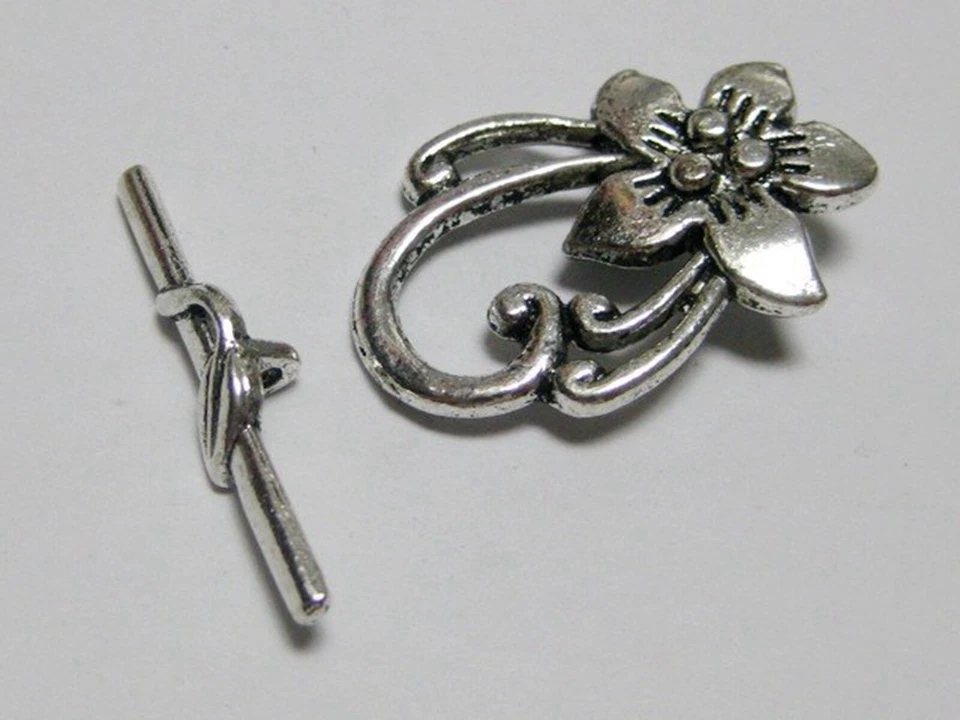 Craft DIY Tibet Silver Toggle Clasps TBar Clasps Various Necklace Bracelet DIY - Image 3 of 4