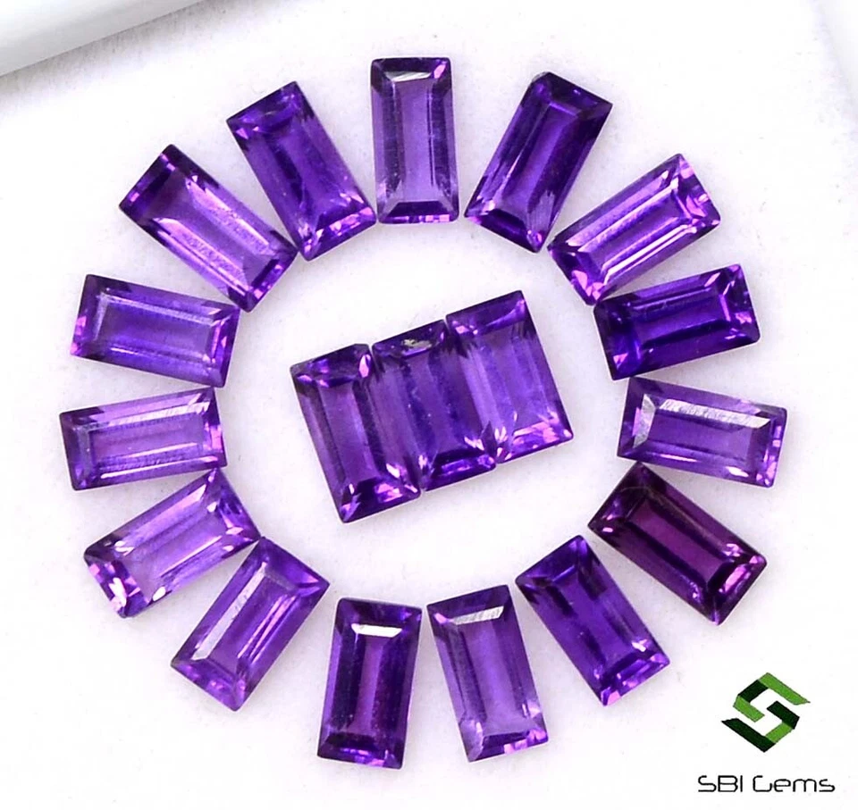 Baguette Amatista Natural Corte 4x2 mm 1.72 CTS Lote 15 Piezas Gemas Sueltas Calibradas Foto 2 de 4