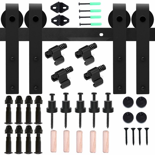 CCJH 5FT-16 FT Sliding Barn Wood Door Hardware Track Kit for Single Double Door - 第 25/34 張圖片
