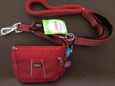 Kong dog comfort  reflective hands free bungee leash with removable pouch, New