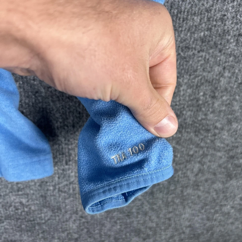 Jaqueta The North Face feminina pequena azul TKA 100 lã zíper completo com capuz buraco no polegar - Imagem 4 de 4