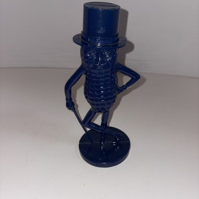 Vintage Planter's Mr. Peanut Dark Blue Plastic Advertising Bank Rare