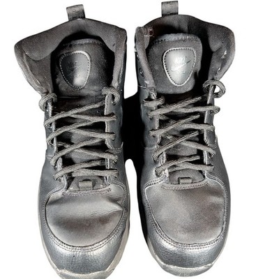 Nike Manoa Leather Triple Black Boots GS 7Y Women's 8.5 BQ5372-001