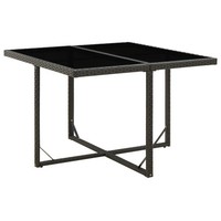 Gartentisch Aus Poly Rattan Mit Schwarzer Glasplatte 109X107X74 Cm