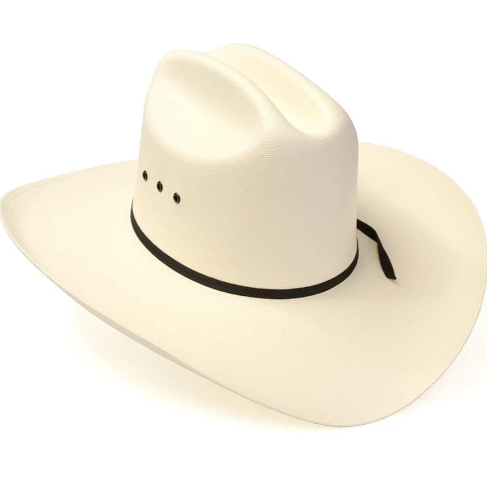 Шляпа скотовода Western Express, белая с черным ремешком, эластичная внутри, размер S/M - Изображение 2 из 3