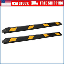 2 Pack 72 Inch Curb Parking Garage Floor Stopper Heavy Duty Rubber Parking Curb
