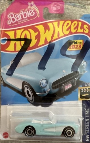 Hot Wheels 2023 HW SCREEN TIME 9/10 1956 Corvette 183/250 Barbie Teal - 第 3/3 張圖片