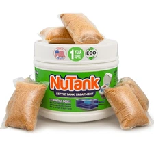 NuTank Septic Tank Treatment - 12 Dissolving Packets - 1 Year Supply of Septi...