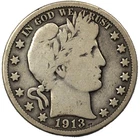 1913-P Liberty Barber Silver Half Dollar 50c Philadelphia Very Good VG+