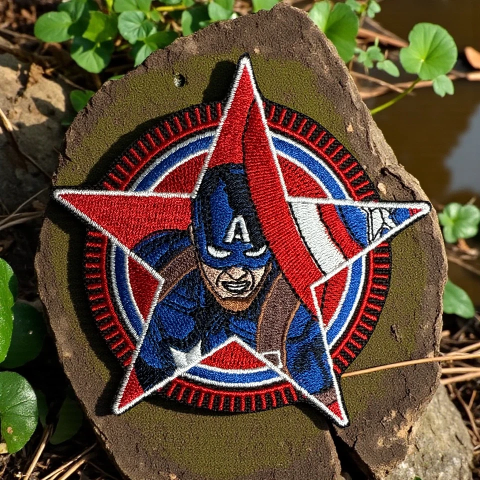 Captain America Embroidery Patch 3.83" X 4.01" - Image 4 of 4