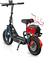 WERHY Electric Scooter Adult, 500W Motor, 14'' Tires, Top Speed 22 Mph, Max 27/4