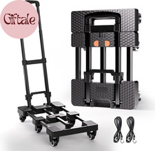 Folding Hand Truck 500Lbs, Portable Heavy Duty Dolly Cart, 6 Wheels Collapsible