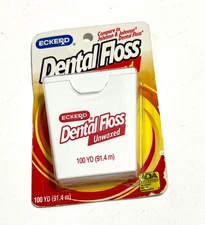 ECKERD Drug Store Vintage 90s Unwaxed Dental Floss SEALED Old Stock