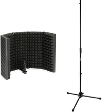 On-Stage Isolation Shield with Tripod Base Mic Stand