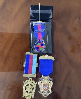 Three Masonic Jewels. Chapter Jewel And Charity Jewels. Immaculate.