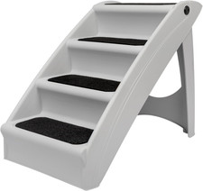 Folding Dog Stairs   Portable 20" Pet Steps for Bed, Couch  Car, Grey