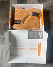 TIMBERLAND PREMIUM 6in WATERPROOF BOOT WHEAT NUBUCK, Size 8.5, 9