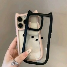 Case For iPhone 16 Pro Max 15 14 13 12 11 XR XS 8 7 Cartoon Cat Ear Phone Cover