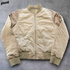 Lululemon Bomber Jacket Womens 10 Beige Khaki Zip Pockets Lightweight Two Tone