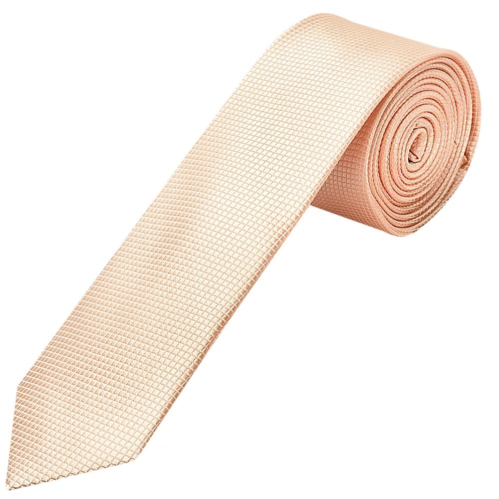 Light Peach Diamond Skinny Boys Tie Children's Tie Wedding Tie Prom Tie