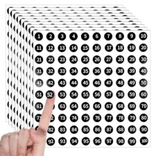 Black Number Stickers Labels 1-100, 2000 Pcs 0.4 Inch Round Consecutive Number