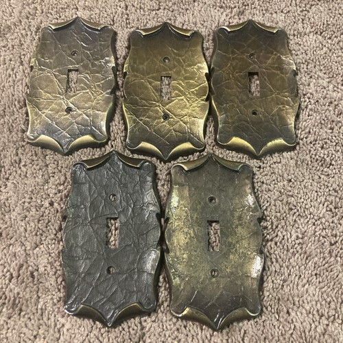 Vintage Amerock Carriage House Metal Single Light Switch Plate Cover Dark Brass