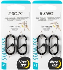 Nite Ize 2-Pack G-Series Dual Chamber S.S. Carabiner 1 - Black 2-Pack 