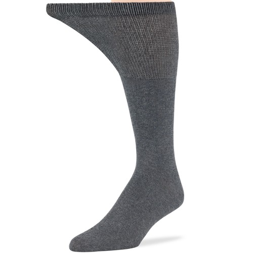 Lot de 5 chaussettes mi-mollet extra larges homme coton diabétique L-XL noir marron gris kaki - Photo 19/28