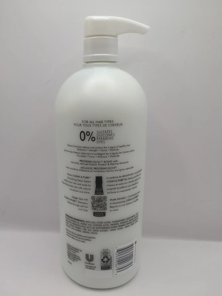 Nexxus Clean & Pure Nourishing Detox Conditioner Protein Fusion 1L/33.8oz. New - Image 2 of 2