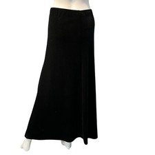 Vintage Fashion Bug Skirt Black Velvet Maxi 14 Pull On Witchy Vamp Whimsigoth