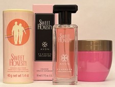 Avon Sweet Honesty cologne spray  perfumed skin softener  body powder