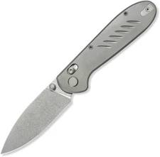 GEO Knife Frost Axis Lock Gray Titanium Folding Bohler M390 Pocket Knife 2501A