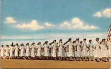 Lackland Air Force Base Texas Vintage Postcard WAF Basic Flight Women Marching