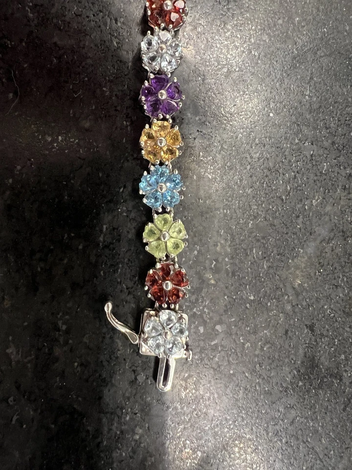 Pulsera de piedras preciosas multicolores Zales Foto 3 de 4