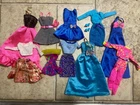 Vintage 90s Barbie Doll Clothes and Accessories Blue And Pink Dresses Lot 3