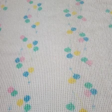 Waffle Knit morgan Balloons Baby Blanket Vtg 44 x 33 Stretch security rainbow