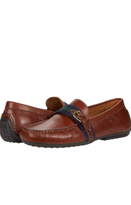 Polo Ralph Lauren Herren Leder Halbschuhe Riali Tumbled Slipper Gr. 41,5 8,5 D