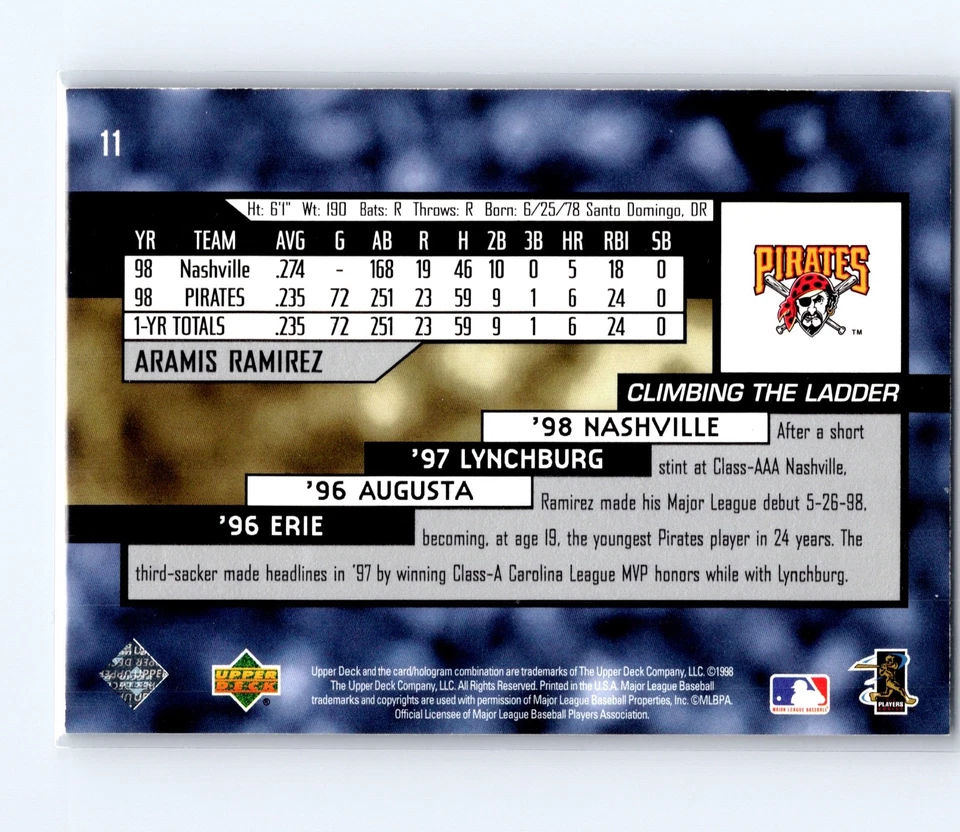 1999 Upper Deck Star Rookie Aramis Ramirez #11 - Image 2 of 3