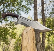 Coltello Tattico Bowie | Lama in Acciaio al Carbonio 5160 Fatto a Mano | Coltello Caccia Campeggio