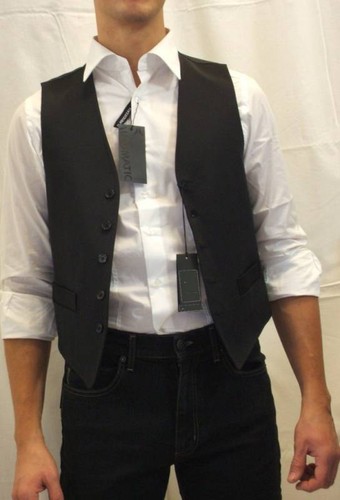 gilet nero uomo elegante sportivo x lavoro TG S con martingala mod 5  bottoni | eBay