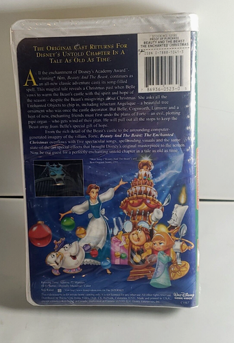 Disney's Beauty and the Beast Enchanted Christmas VHS Holiday Video Tape SEALED - Imagen 3 de 8