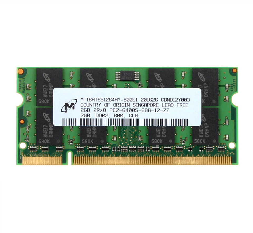 Micron 4GB 4 G 2X 2GB 2 G DDR2 800Mhz PC2-6400S 200pin SO-DIMM Laptop Memory RAM - Image 3 of 4