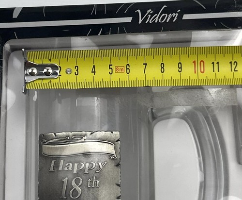 Juego de regalo feliz cumpleaños 18 500 ml Beer Stein 2 disparos Vidori cristalería premium - Imagen 11 de 12