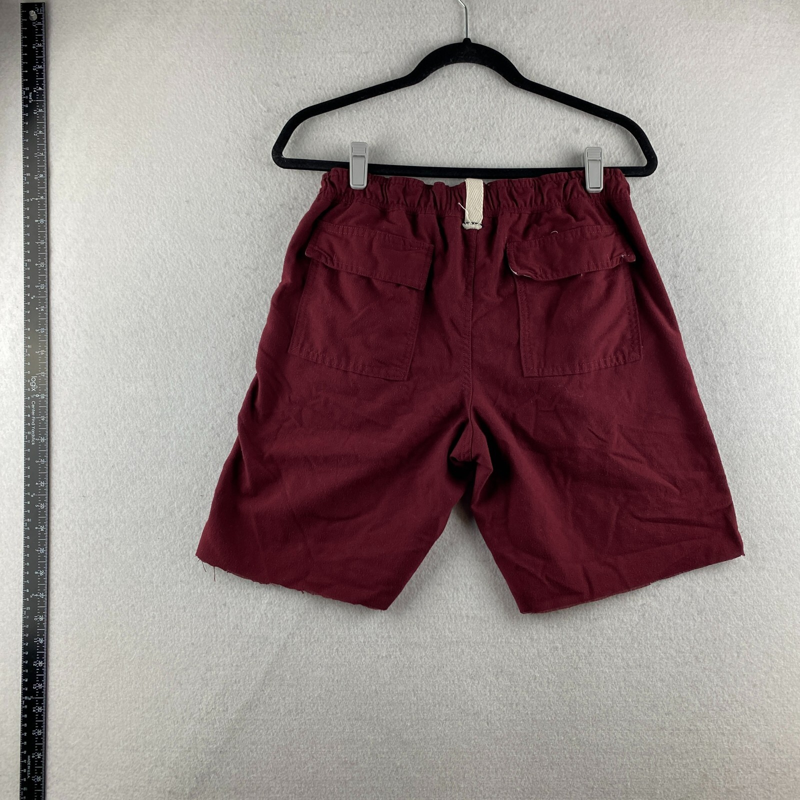 Abercrombie Sleep Shorts Mens L Large Maroon CutOff Drawstring Flap