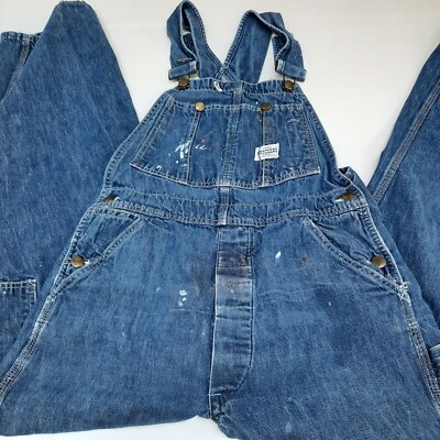 Vintage 30 x 30 Hercules Overalls Bib Denim Union Made Sears Vintage 30 x 30 Hercules Overalls Bib Denim Union Made Sears
